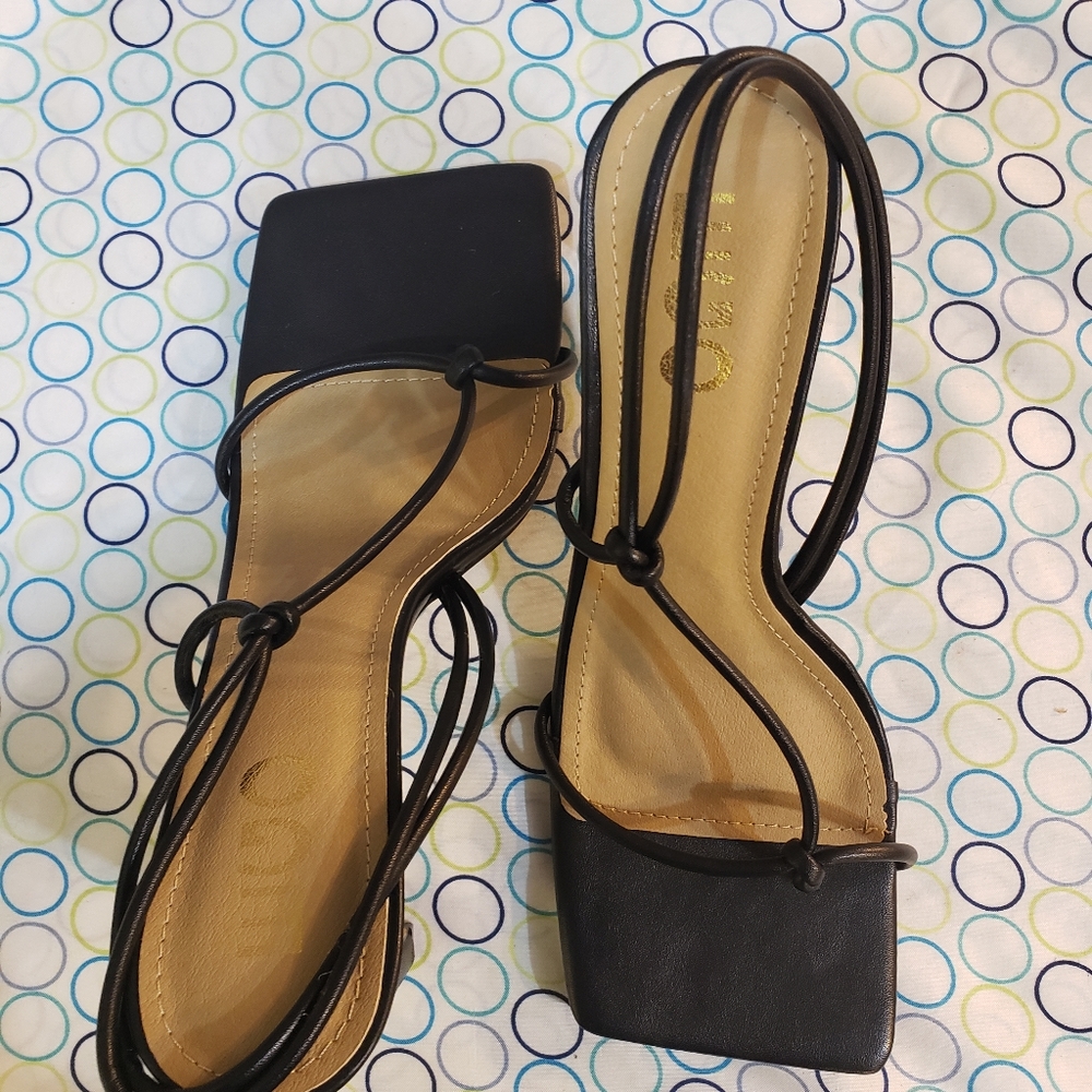 Black sling back shoes